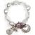 Park Lane Fashion Bracelet - Large Silver With Coins And Hearts