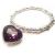 Park Lane Fashion Bracelet - Silver With Large Purple Heart