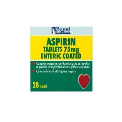 Brunel Aspirin 75mg Enteric Coated 28 Tablets